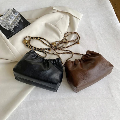 Pleated Chain Shoulder Bag for Women
