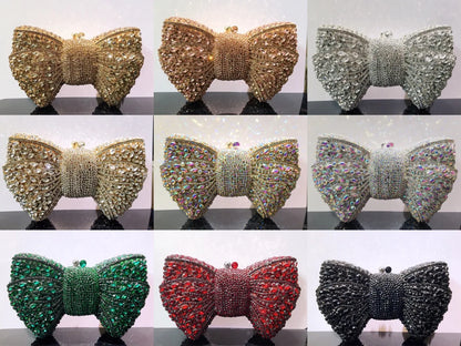 Rhinestone Bow Evening Clutch