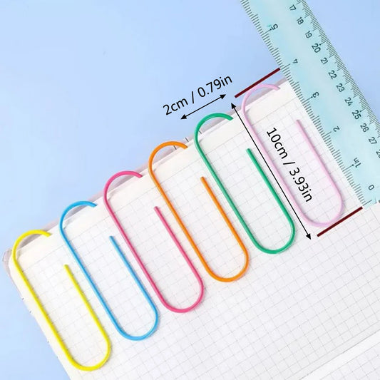 Large Coated Metal Paper Clips for Office & School Document Organisation