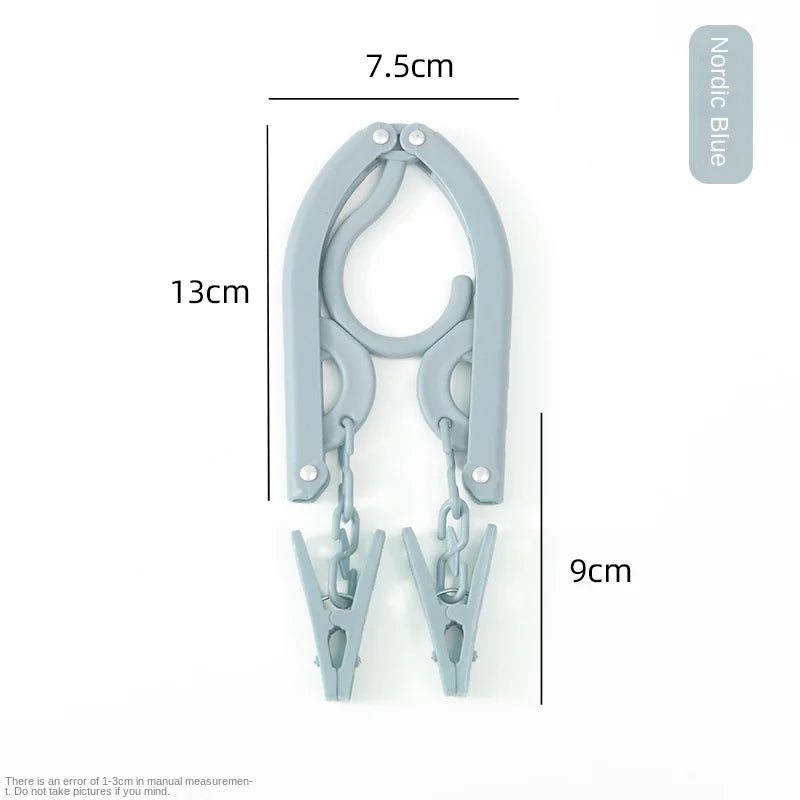 Portable Folding Travel Hanger with Sock Clips