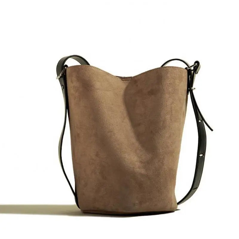 Women’s Suede-Effect Bucket Shoulder Bag