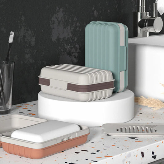 Travel Soap Box with Draining Tray & Lid