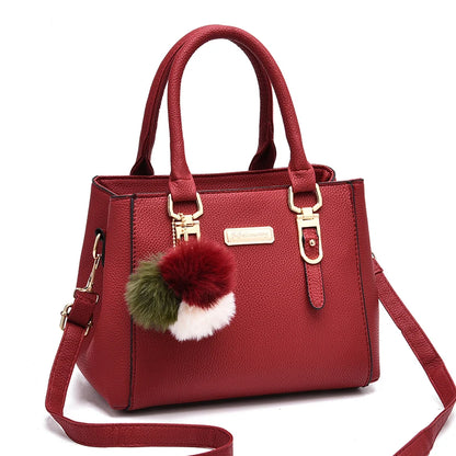 Large Capacity PU Leather Shopper Tote Bag