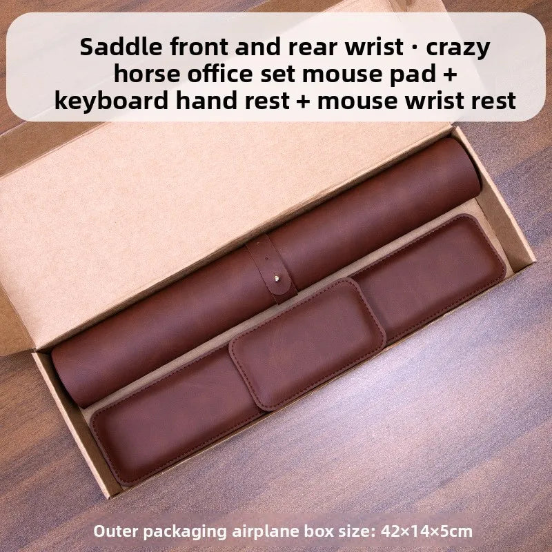 Waterproof PU Leather Desk Mat with Wrist Rest