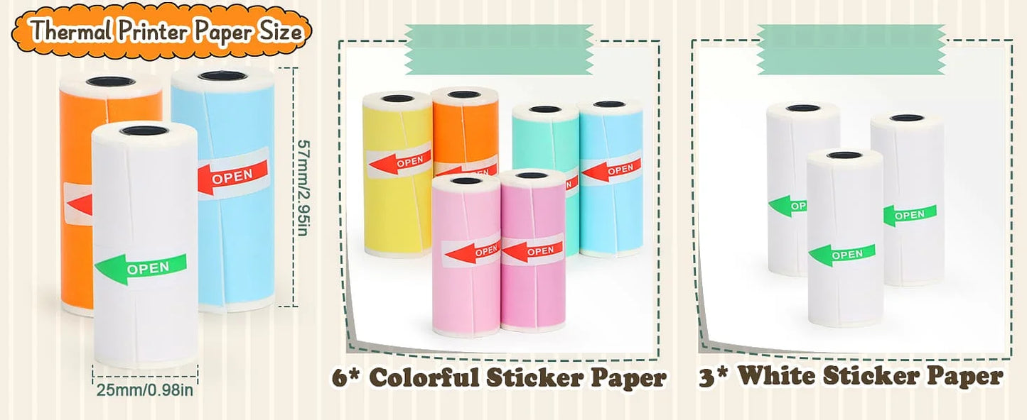Self-Adhesive Thermal Sticker Paper Rolls for Mini Printers