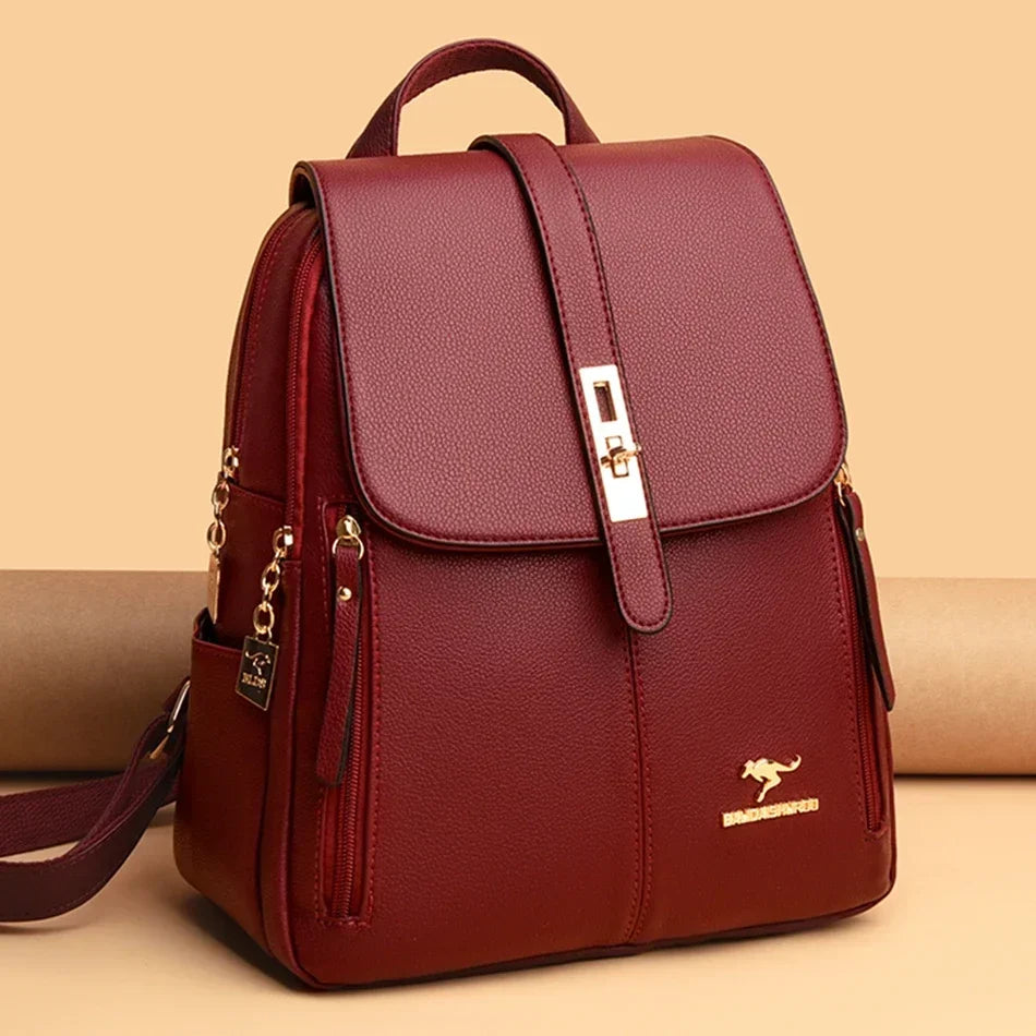Vintage Leather Backpack for Women