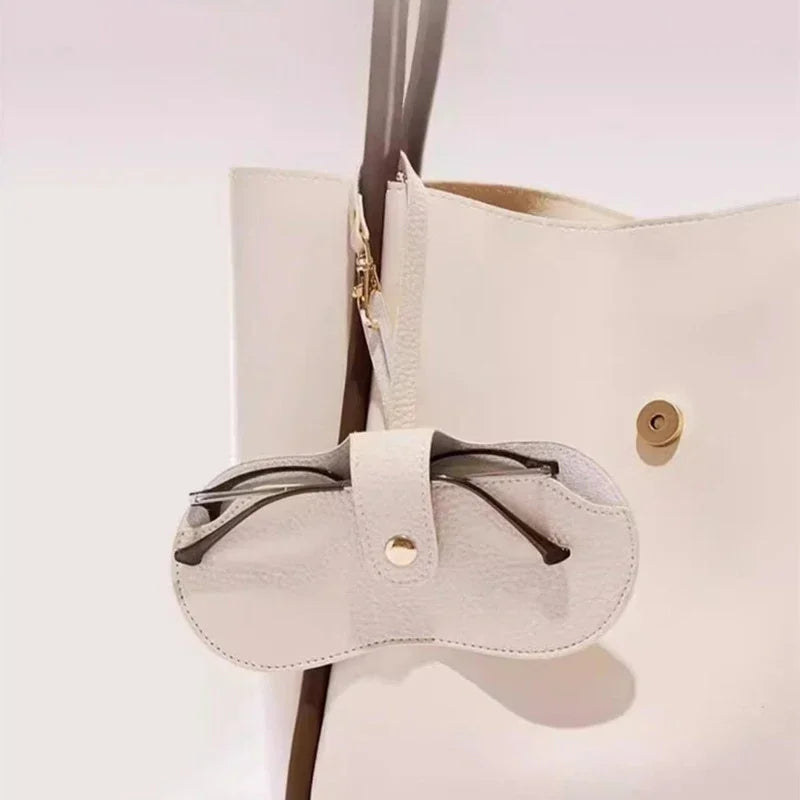 Portable Soft Leather Glasses Pouch