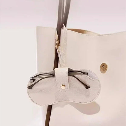 Portable Soft Leather Glasses Pouch