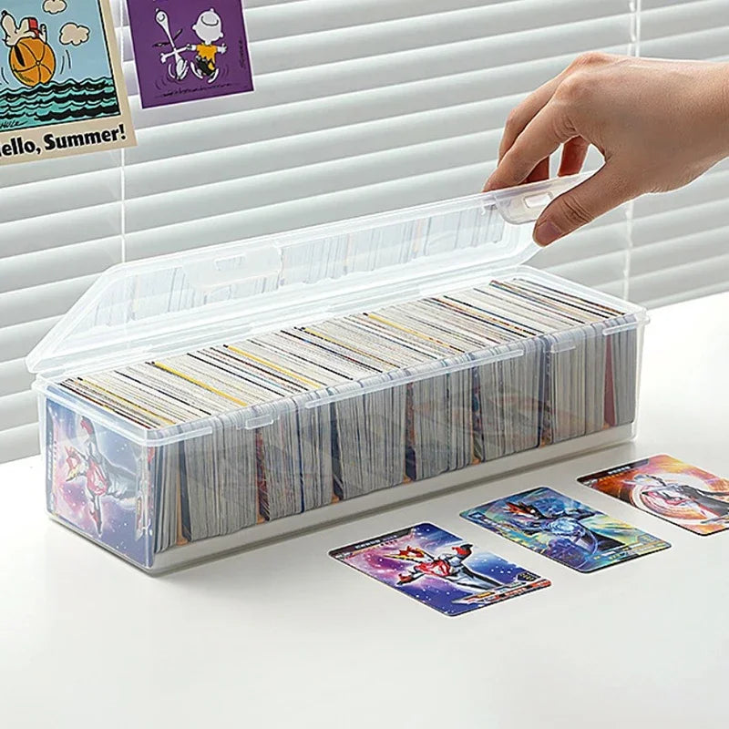 Clear Trading Card Storage Box with Adjustable Dividers