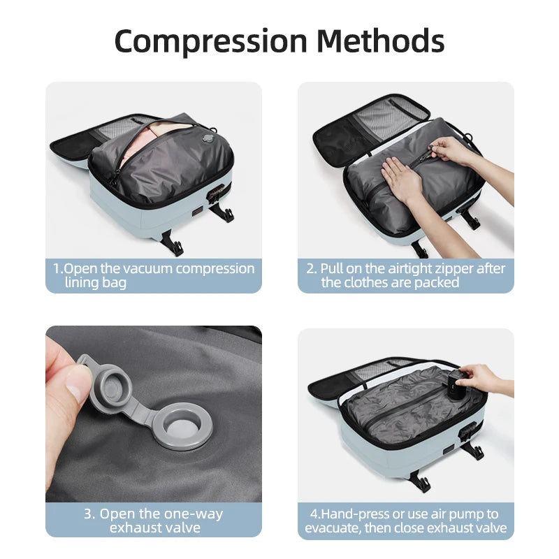 Expandable Vacuum Compression Travel Backpack