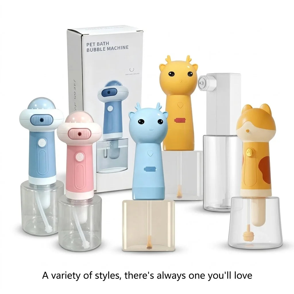 USB Rechargeable Electric Foam Dispenser for Pet Bathing
