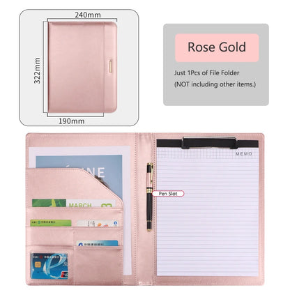 A4 Leather Business Padfolio Clipboard Folder