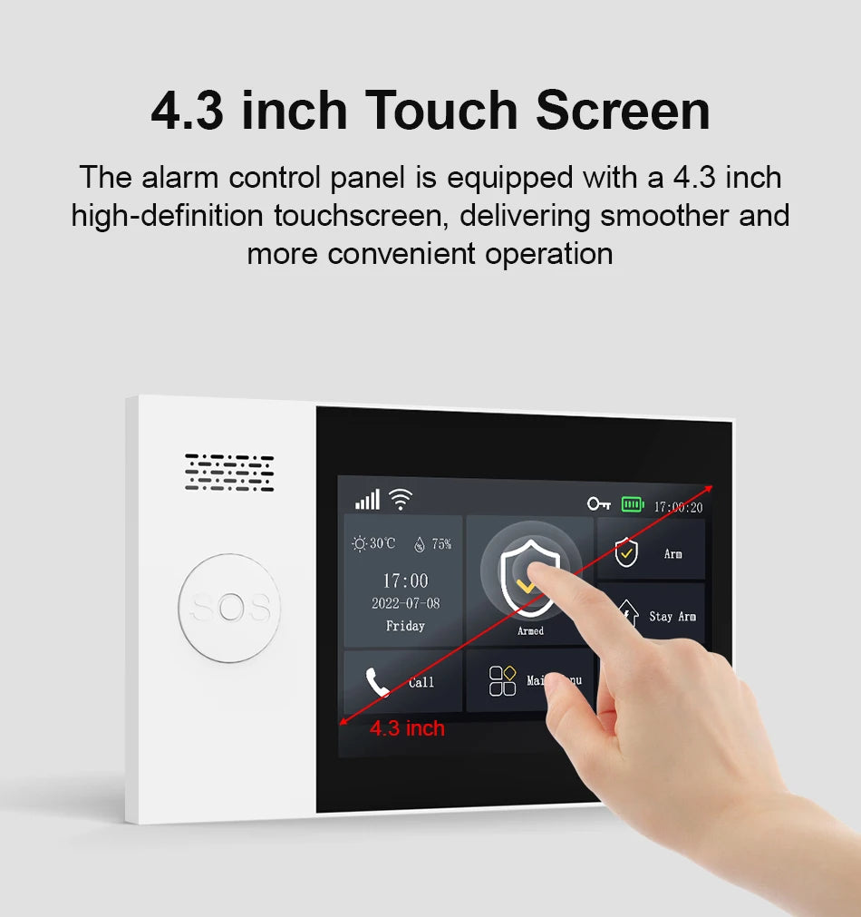 Tuya Security Alarm Kit with Touch Screen & Sensors
