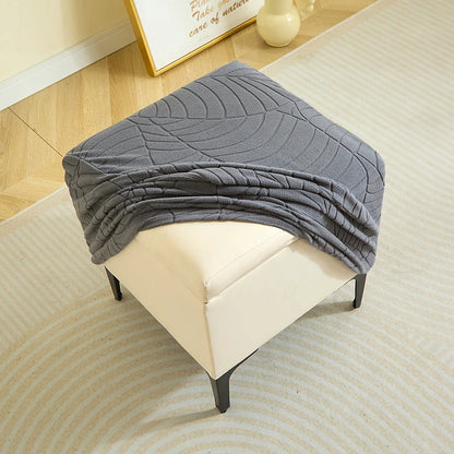 Elastic Jacquard Ottoman Footstool Cover
