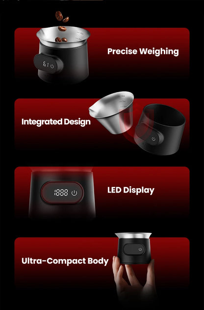 USB Rechargeable Coffee Scale with Stainless Steel Cup