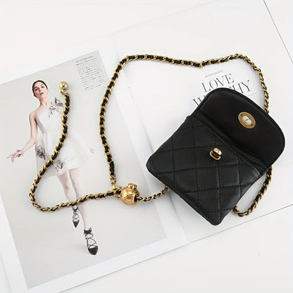 Women’s Quilted Chain Crossbody Waist Bag
