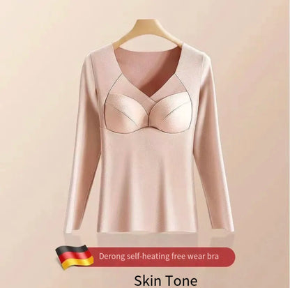 Women’s V-Neck Velvet Thermal Undershirt