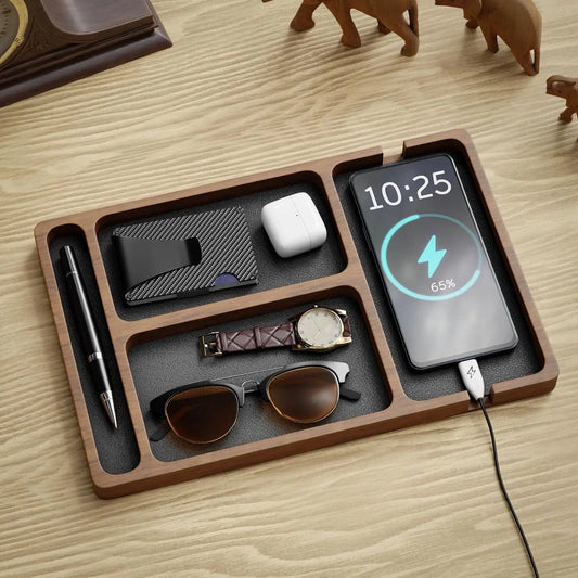 Wooden Desktop Organizer Tray