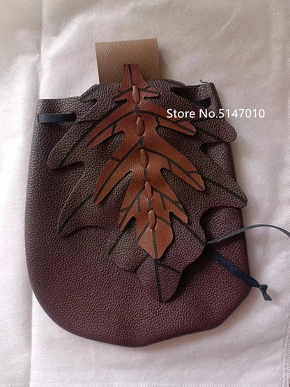 Medieval Leaf Belt Waist Pouch