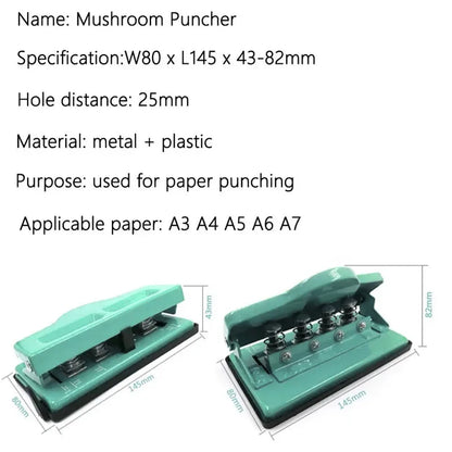 Fromthenon 4-Hole Mushroom Hole Punch for Discbound Notebooks