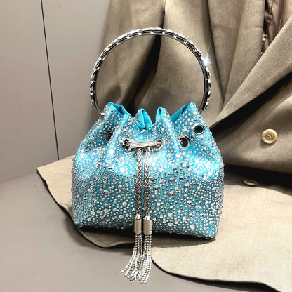 Luxury Rhinestone Bucket Evening Bag