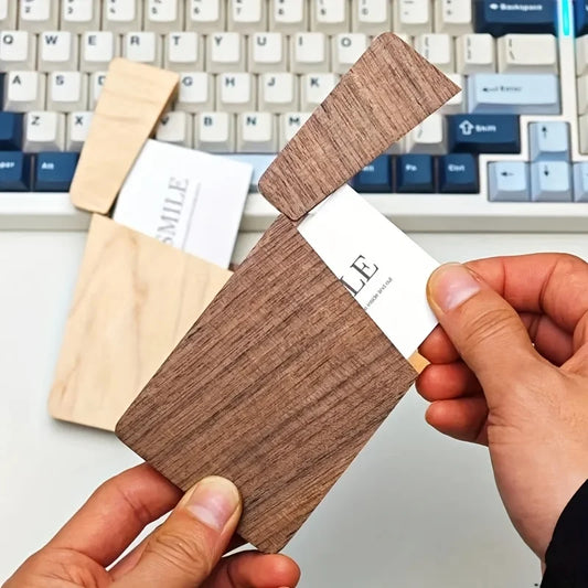 Black Walnut Wooden Business Card Holder