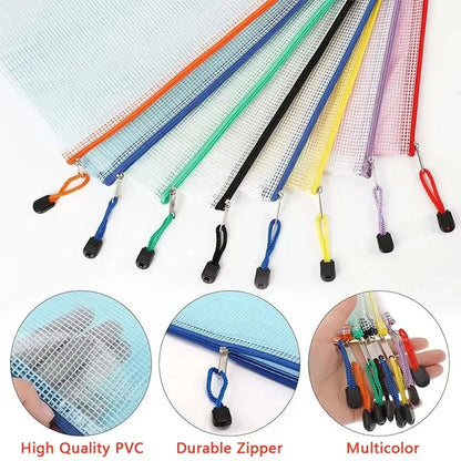 Mesh Zipper Document Pouch Set
