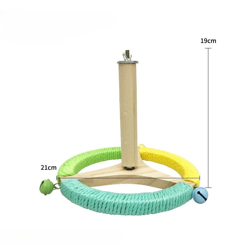 Parrot Activity Mirror & Cotton Rope Perch Toy