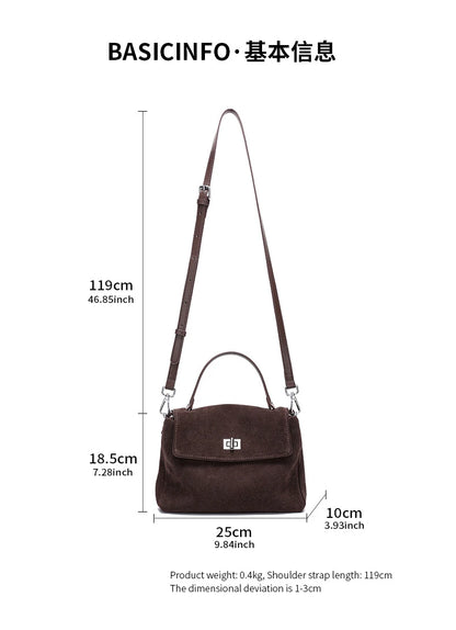 Women’s Suede Leather Flap Shoulder & Crossbody Bag