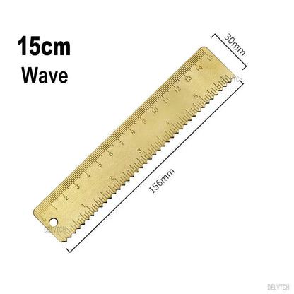 Vintage Brass Double Scale Straight Ruler