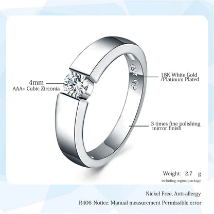 ZHOUYANG 4.5mm Cubic Zirconia Wedding Ring
