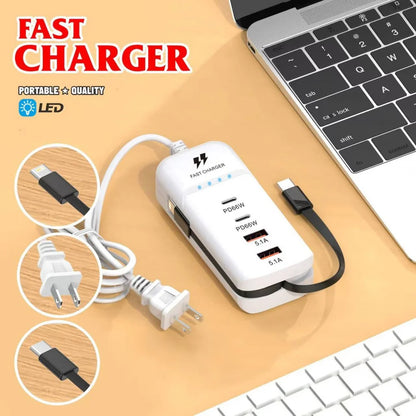 66W Multi-Port USB-C Fast Charger