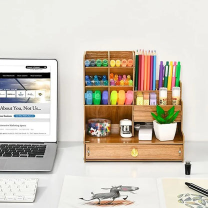 Wooden Desktop Storage Organizer