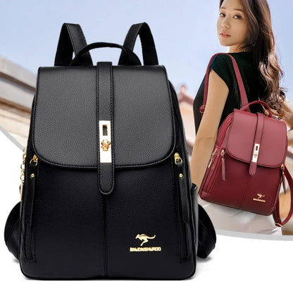 Vintage Leather Backpack for Women