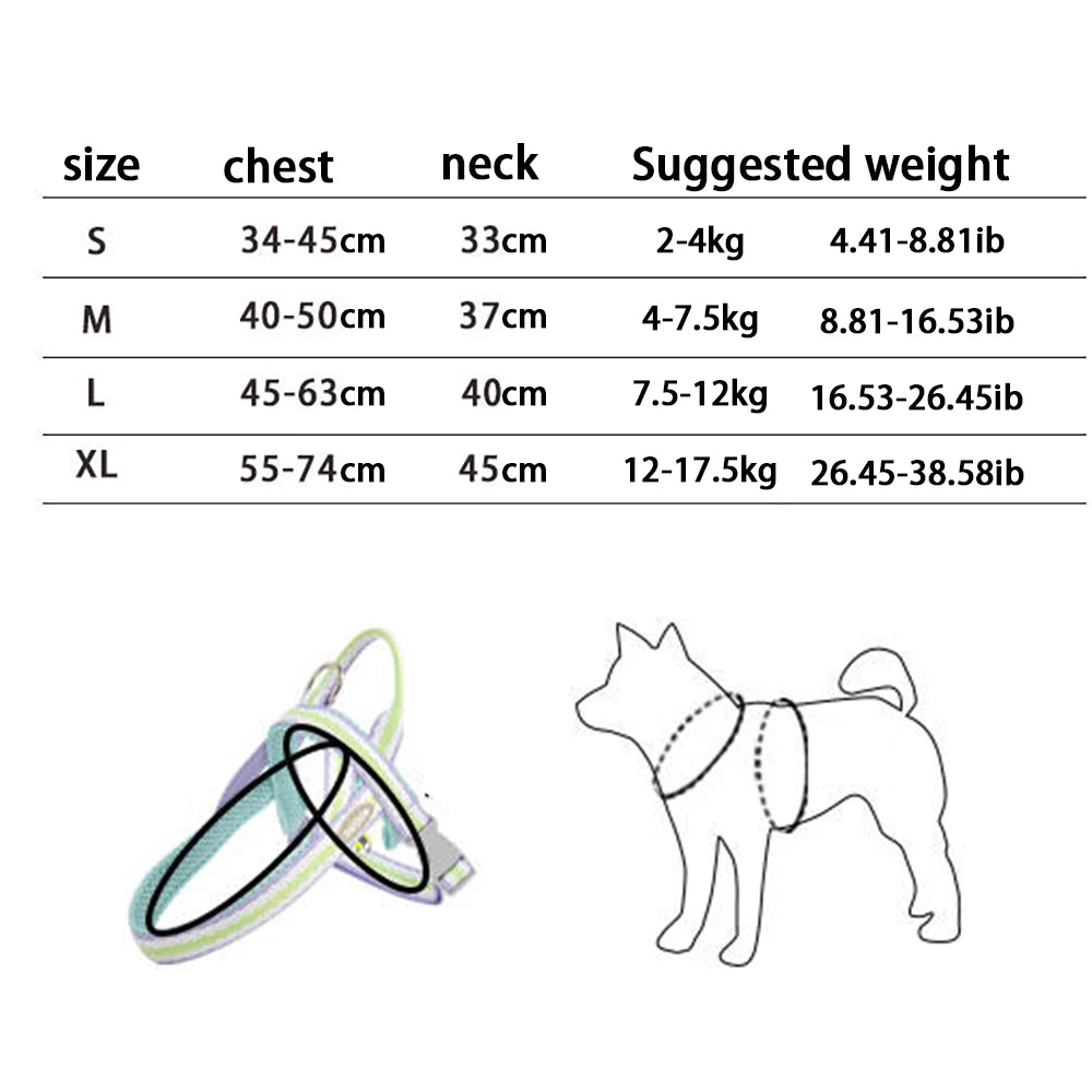 Colorful No-Pull Adjustable Dog Harness