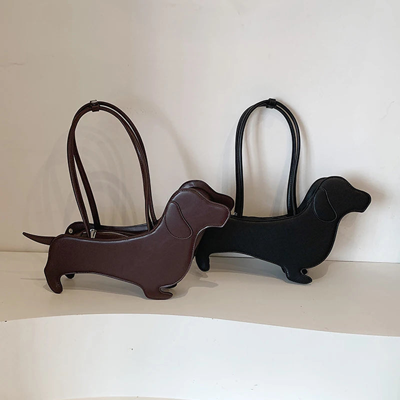 Dachshund Shaped PU Leather Shoulder Bag