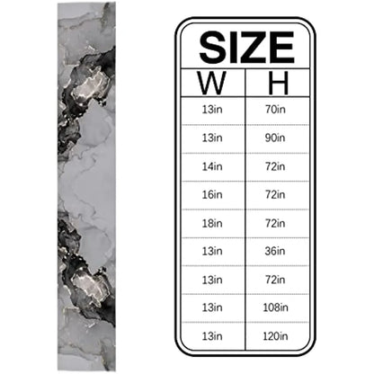Black Grey Marble Linen Table Runner
