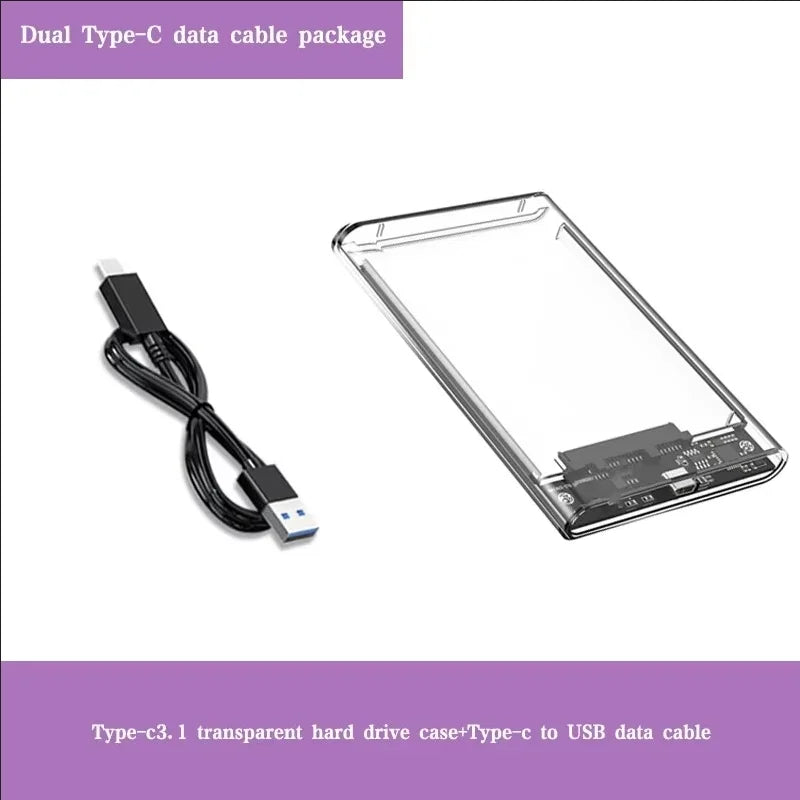 Tool-Free USB 3.0 Type-C External Enclosure for 2.5” SATA HDD & SSD