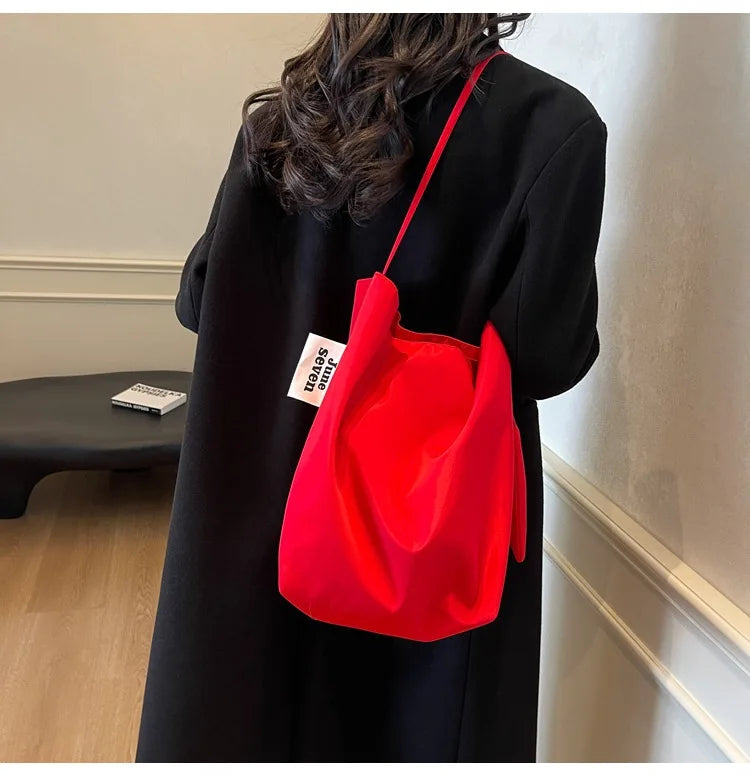 Minimalist Nylon Tote Shoulder Bag