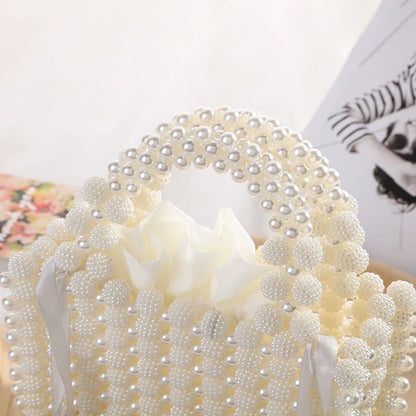Pearl Beaded Evening Clutch Bag
