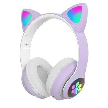 Cat Ear Wireless Bluetooth Headphones with RGB Lights