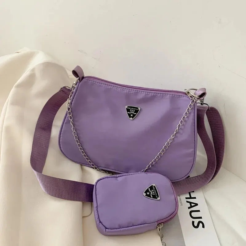 Nylon Crossbody Shoulder Bag Set