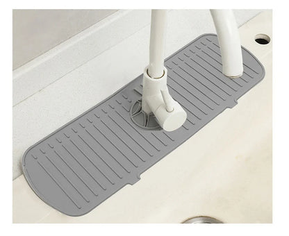 Silicone Faucet Splash Guard & Drain Mat for Kitchen & Bathroom Sinks