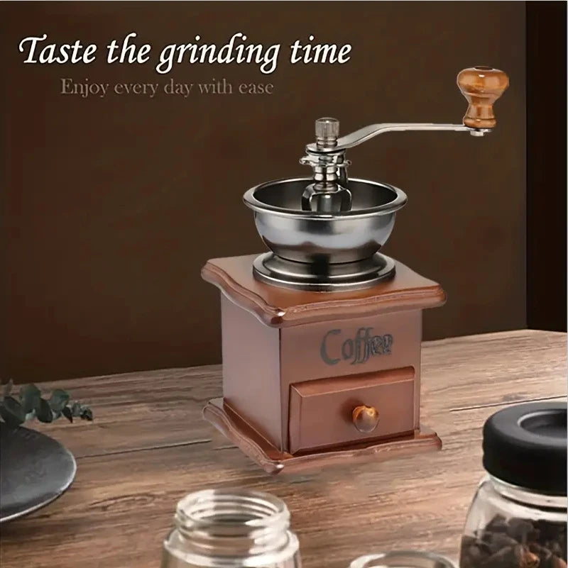 Vintage Manual Coffee Grinder with Hand Crank