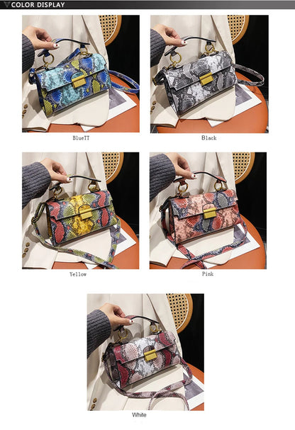 Luxury Snake Pattern Crossbody Shoulder Bag