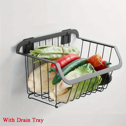 Stainless Steel Wall-Mounted Kitchen Storage Basket