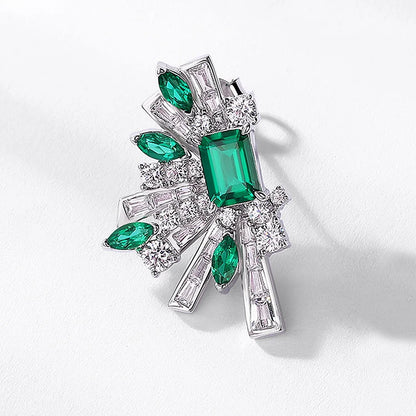 925 Silver Lab Emerald Wing Earrings