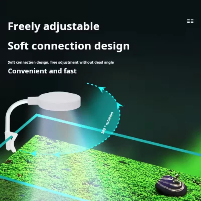 LED Clip-On Aquarium Light with 360° Adjustable USB Power