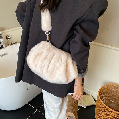Women’s Faux Fur Cloud Shoulder Bag