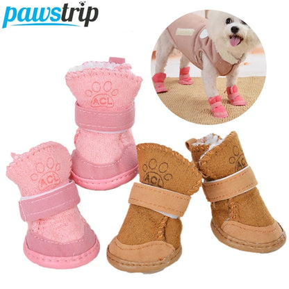 4Pcs/set Warm Dog Shoes